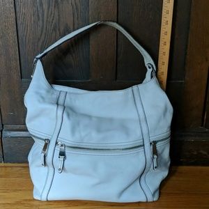 Tignanello white leather shoulder bag slouchy hobo